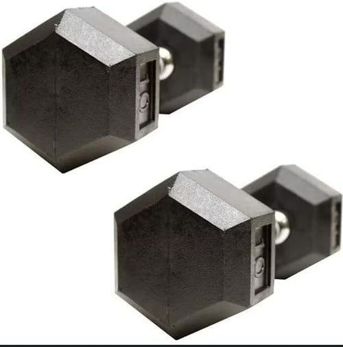 Amber Fight Gear Rubber Encased Hex Dumbbell Weights with Metal