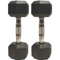 Amber Fight Gear Rubber Encased Hex Dumbbell Weights with Metal