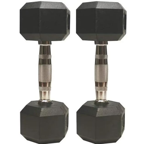 Amber Fight Gear Rubber Encased Hex Dumbbell Weights with Metal