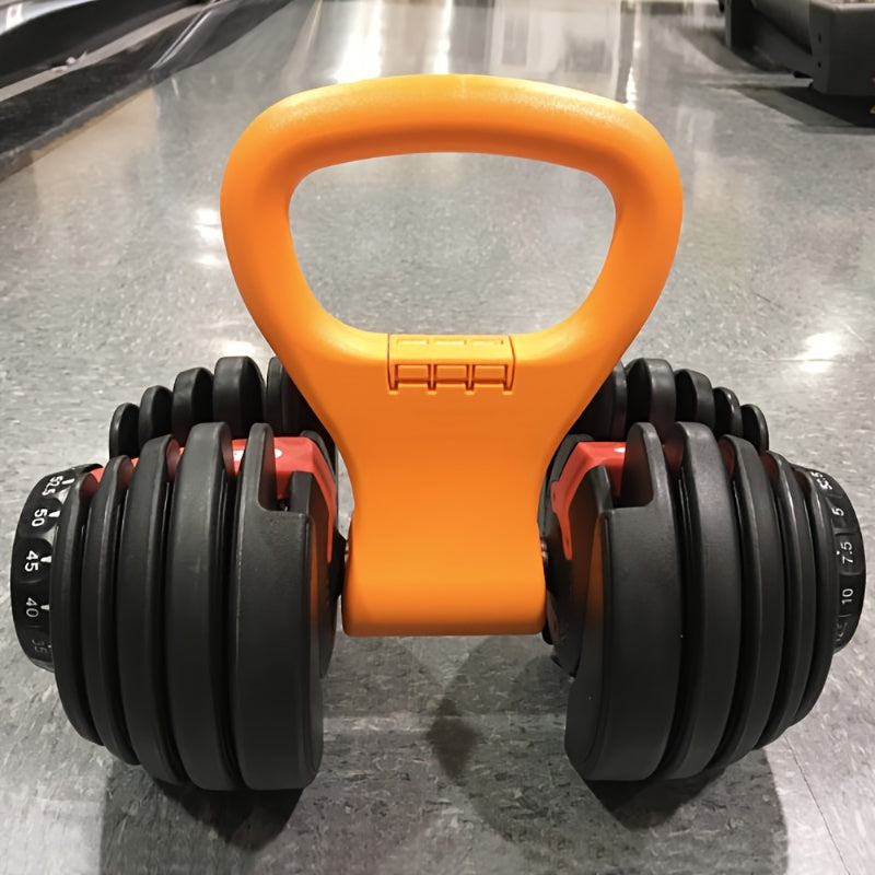 1Pc Fitness Adjustable Kettlebell Grip - Portable Weightlifting Handle(Orange)-2