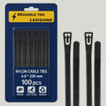 100 Reusable Cable Ties Heavy Duty 250mm X 4.8mm ~6368-5