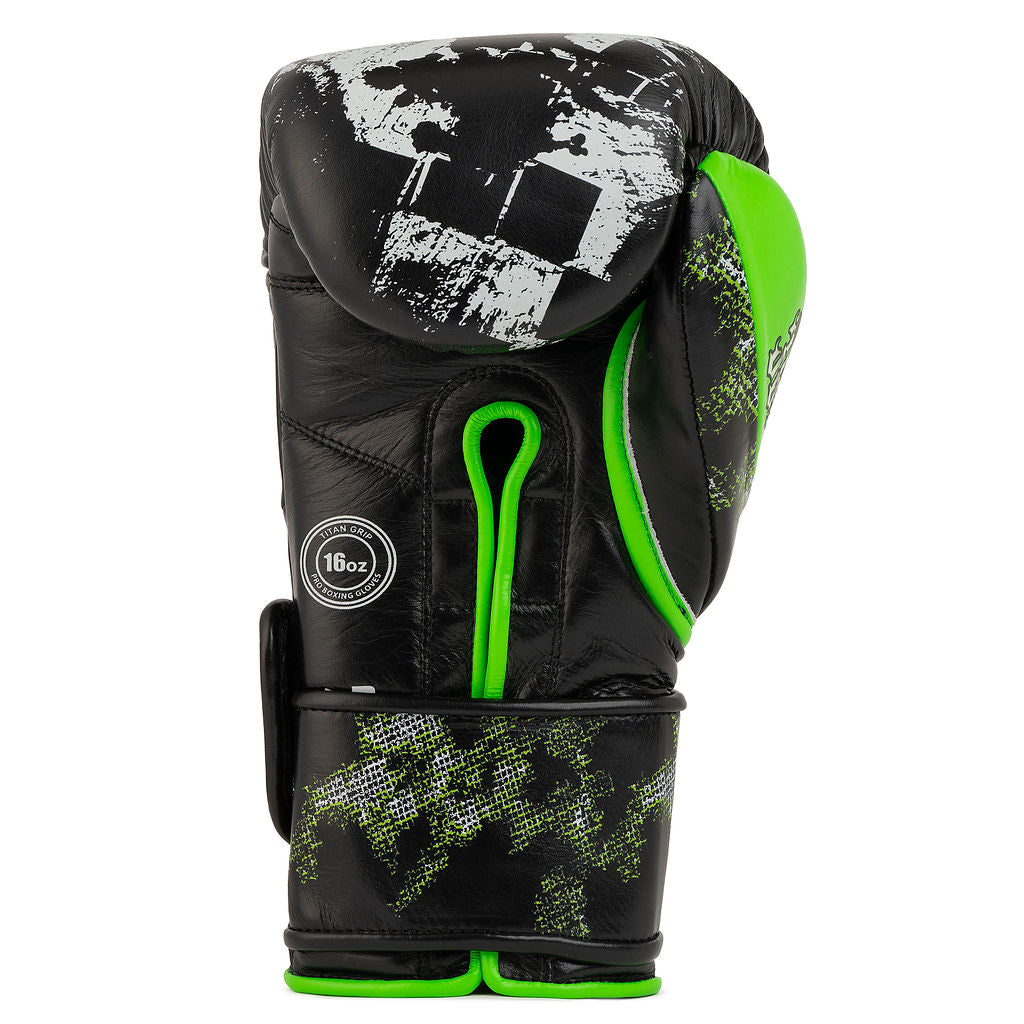 Bravose Limited Edition 16oz Velcro Boxing Gloves – Black & Green-3