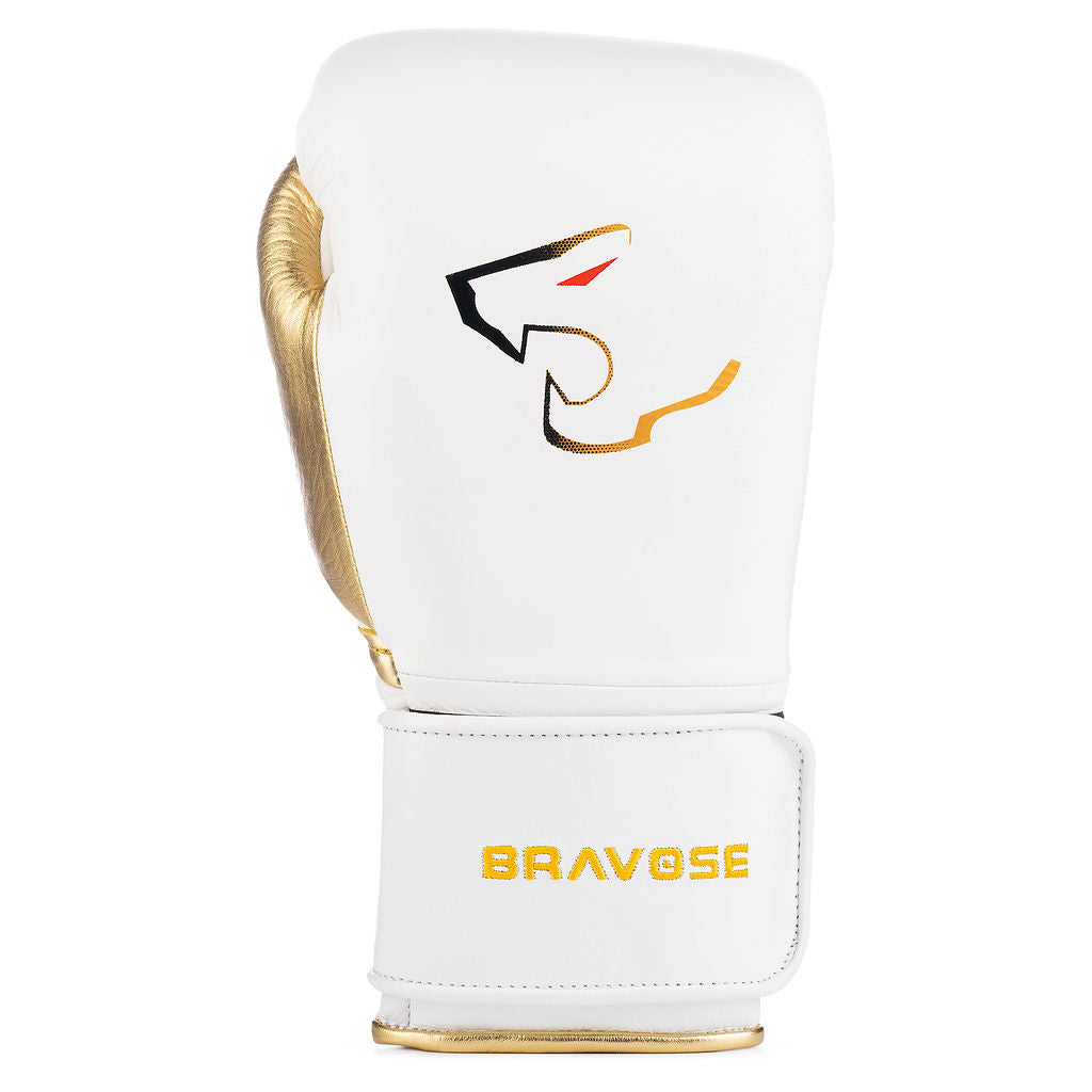 Elite Pro 2.0 Velcro Boxing Gloves - White Gold-1