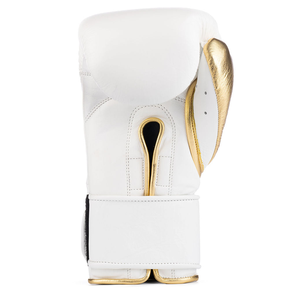 Elite Pro 2.0 Velcro Boxing Gloves - White Gold-3